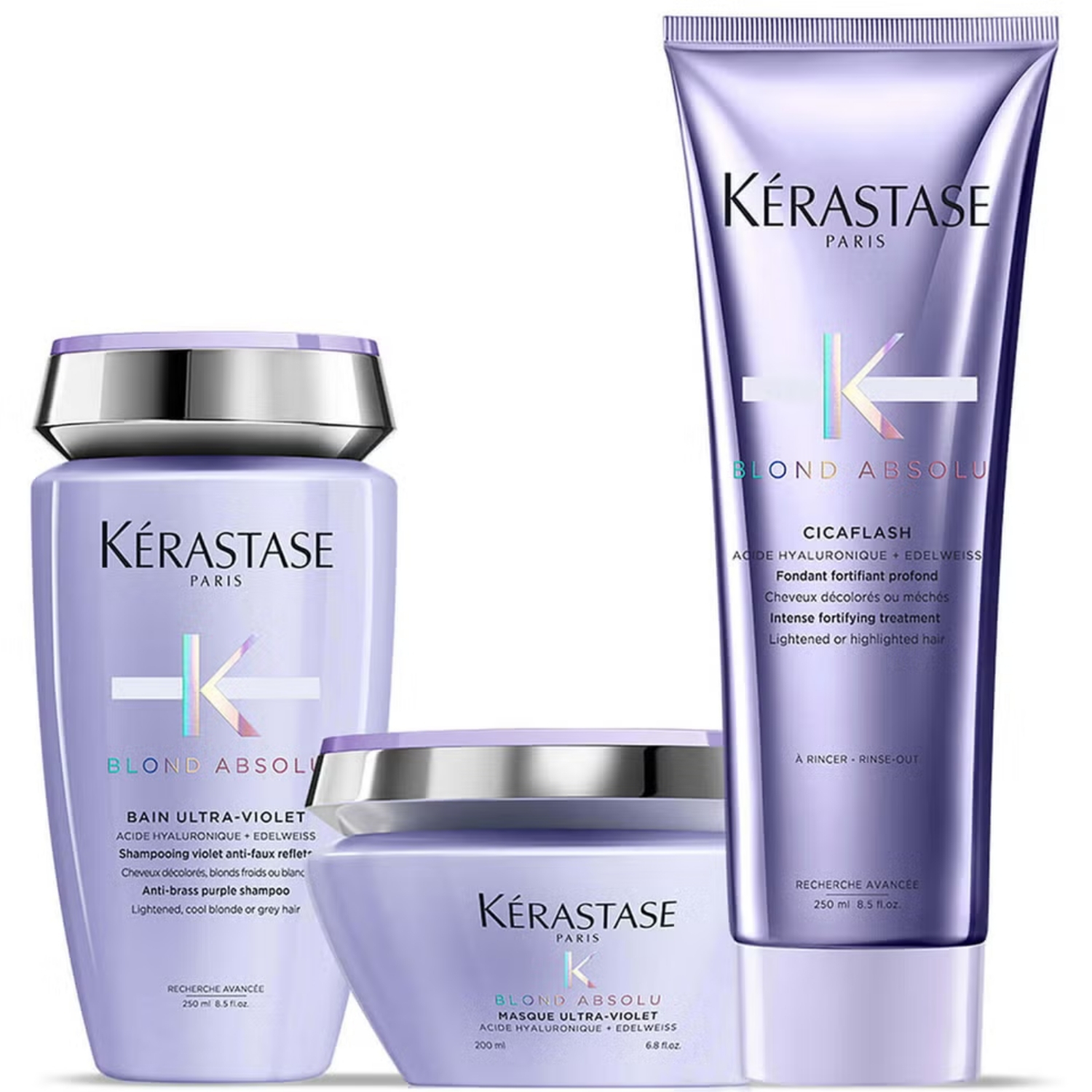 Kerastase Blond Absolu Ultra Violet Şampuan, Maske ve Saç Kremi Üçlü Seti
